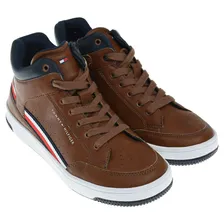 Коричневые высокие кеды Tommy Hilfiger детские, размер 37, цвет коричневый
